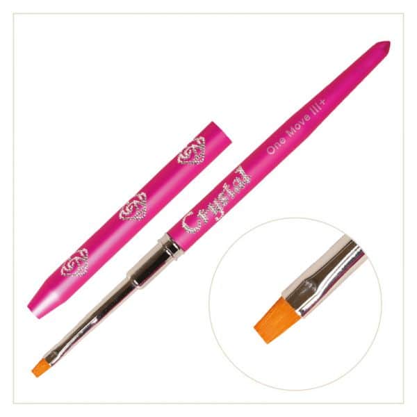 One Move III+ Pinsel - Pink mit Metallkappe und Gravur