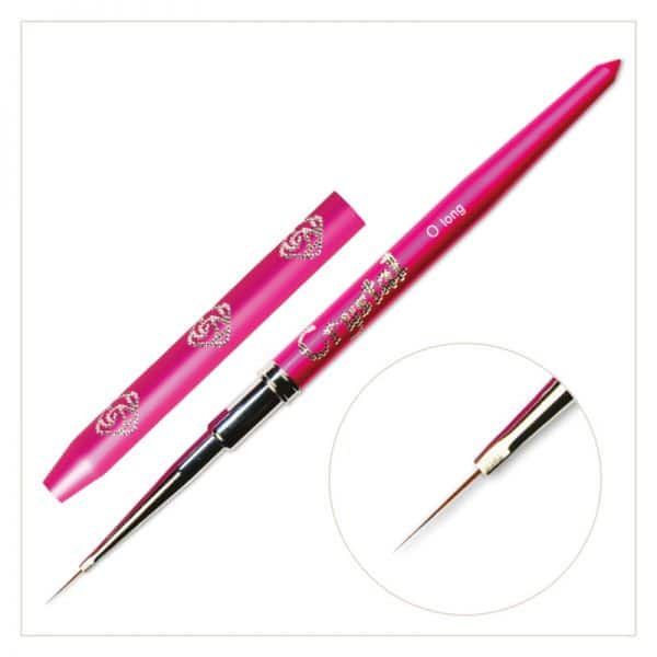 0-er Pinsel Long  Pink, Metall Griff Und Kappe