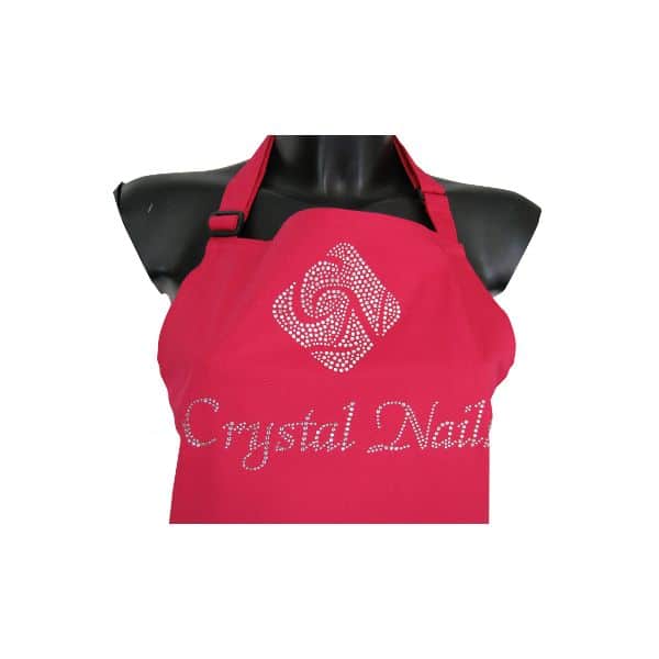 Crystal Nails Schürze pink mit Strass Steinchen