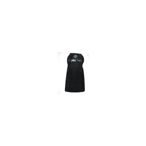 Crystal Nails Schürze schwarz mit Strass Steinchen und Taschen