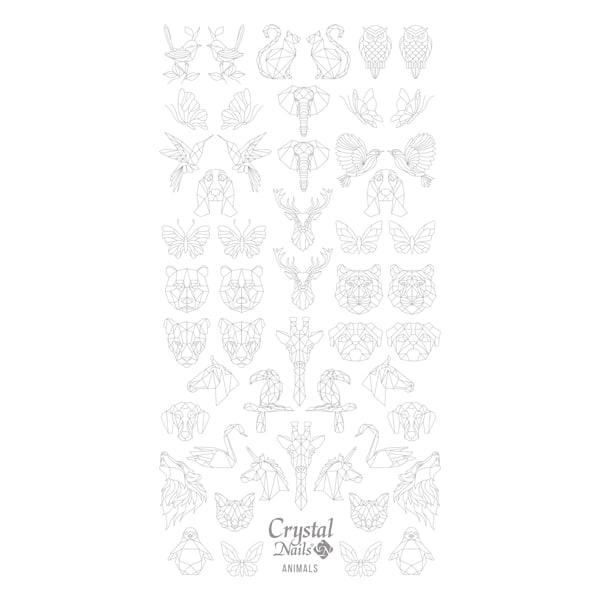 Ausmalschablone Animals" - silber"