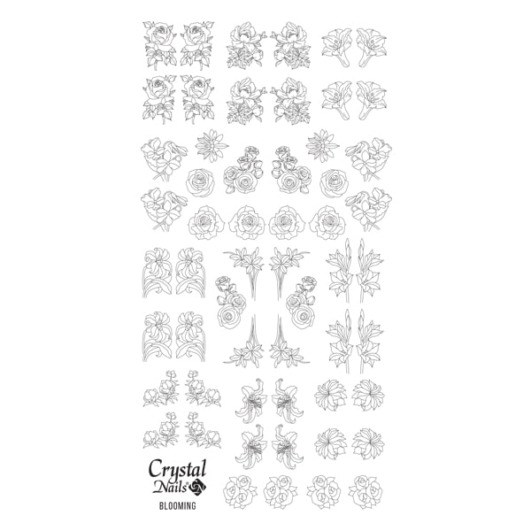 Ausmalschablone Blooming" - in 4 Linienfarben"