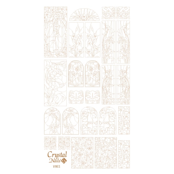 Ausmalschablone Vines" - in 4 Linienfarben"