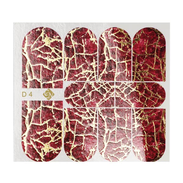 Decoupage Nagelaufkleber D4 - rote Rosen