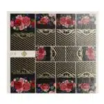 Decoupage Nagelaufkleber D5 - Rosen / schwarz