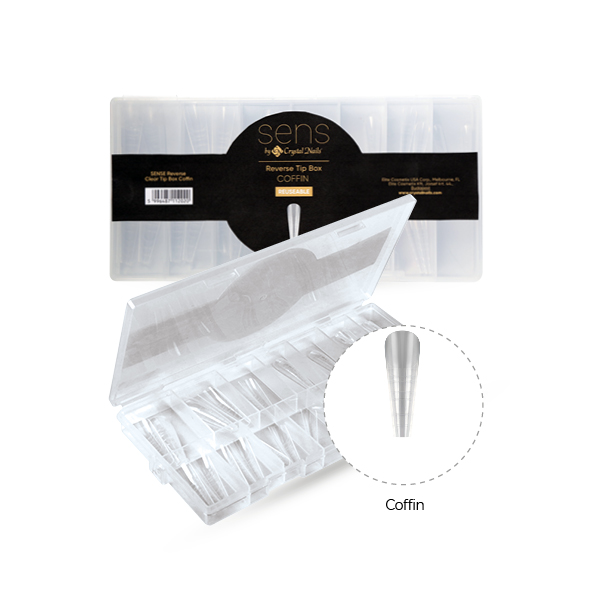 SENS Reverse Clear Tip für Acrylgel – Coffin-Form