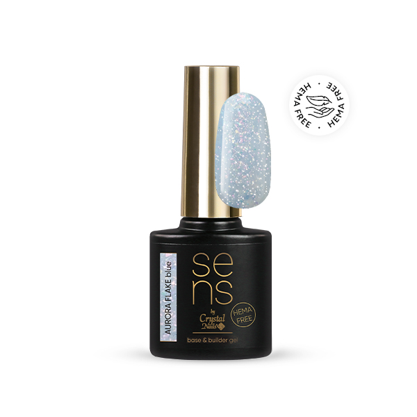 SENS AURORA FLAKE base&builder gel - blue 10ml THF