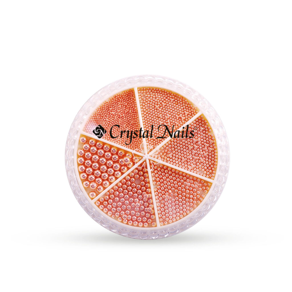 Metallic-Nagelperlen-Set – Halbperle – Roségold