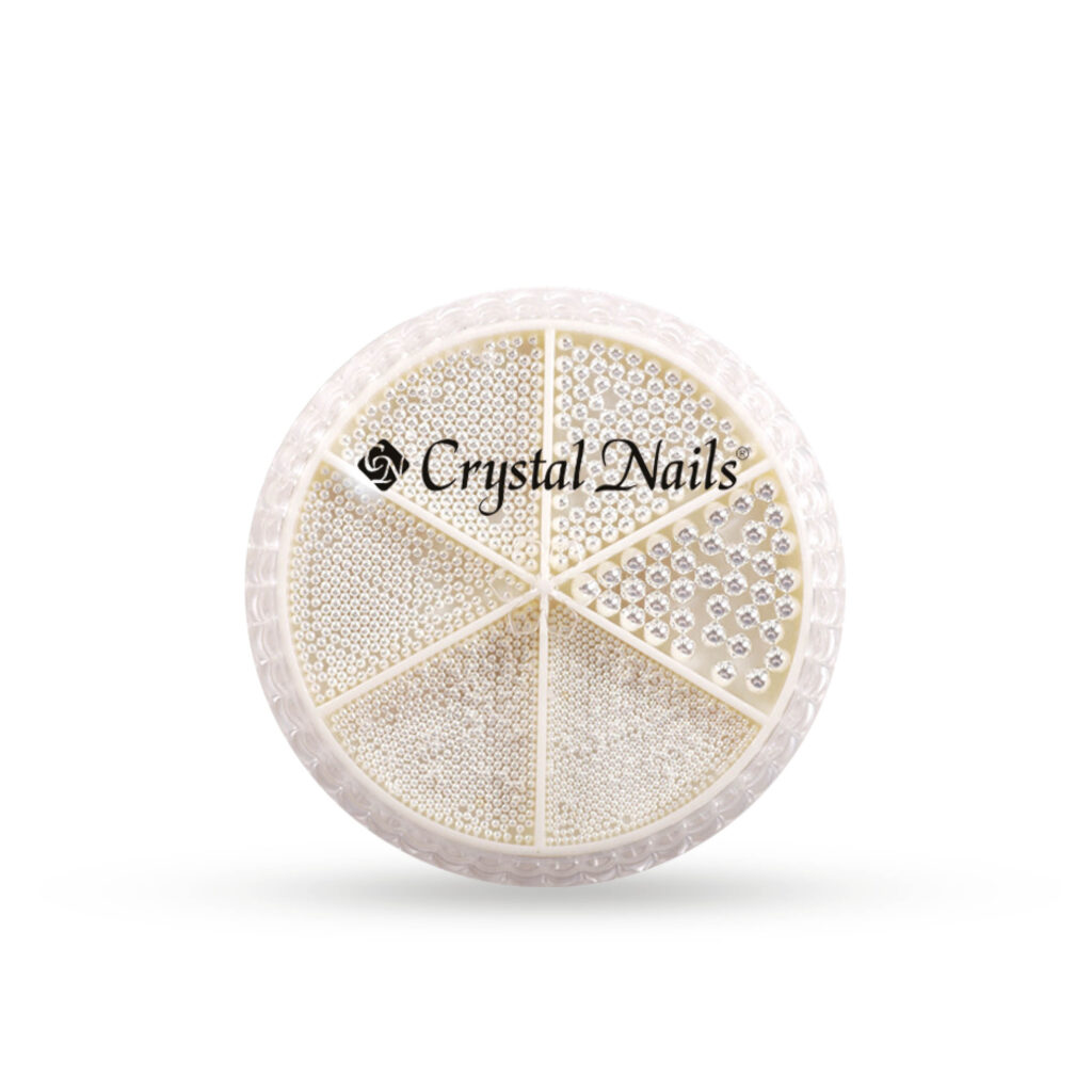 Metallic-Nagelperlen-Set – Halbperle – Silber